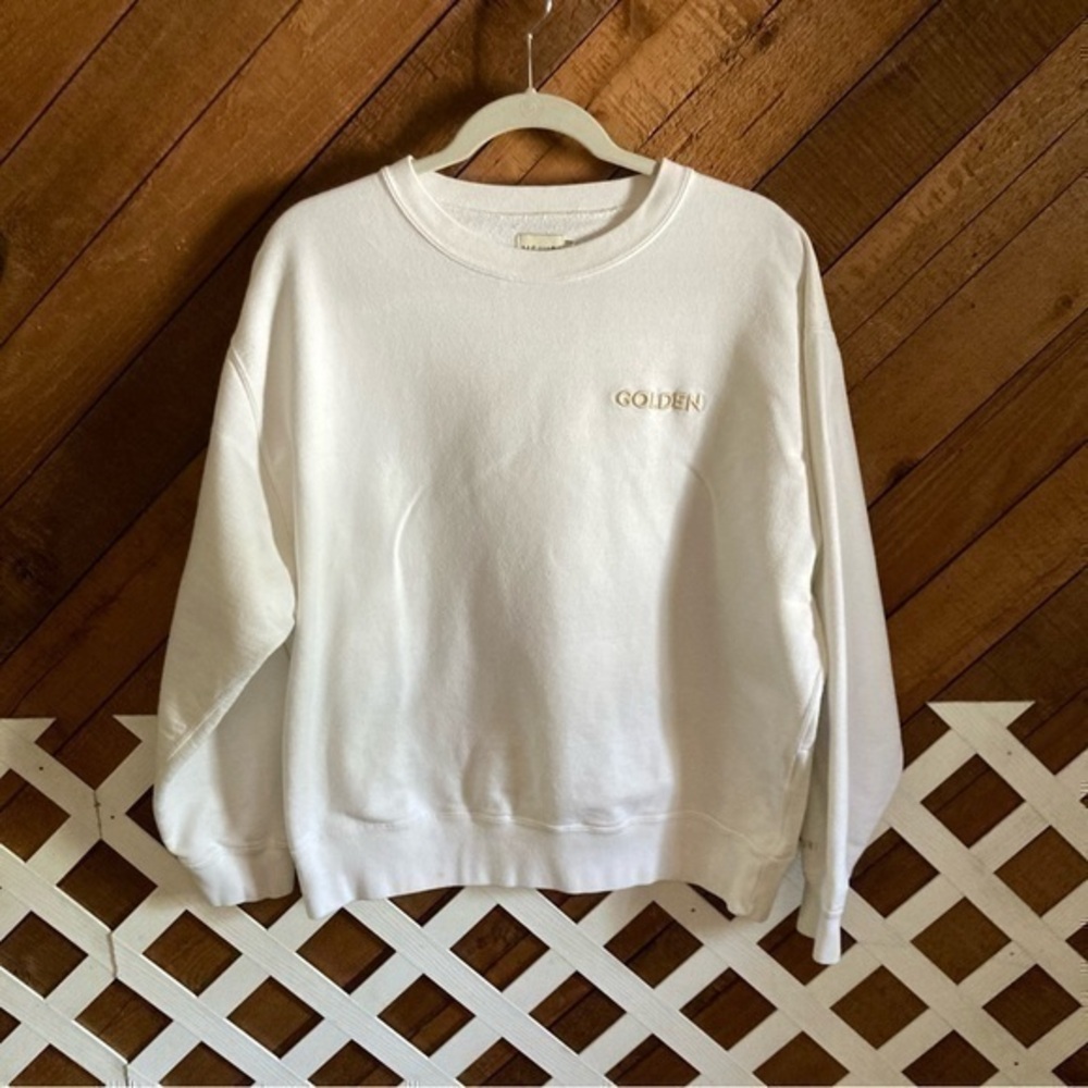 White Mejuri Golden embroidered sweatshirt size L
